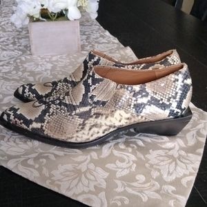 REJINA PYO DOLORES SNAKE COWGIRL ANKLE BOOTIES